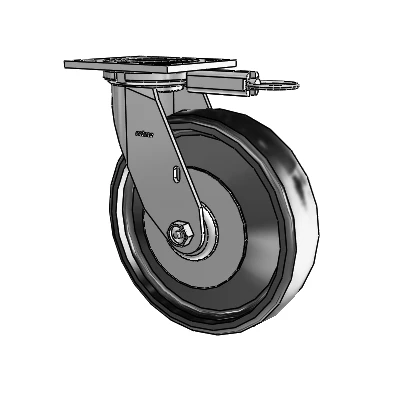 4 Series 2 Inch Wide Top Plate Swivel Caster with 8 x 2 Endura Solid Elastomer Wheel