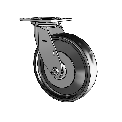 4 Series 2 Inch Wide Top Plate Swivel Caster with 8 x 2 Endura Solid Elastomer Wheel