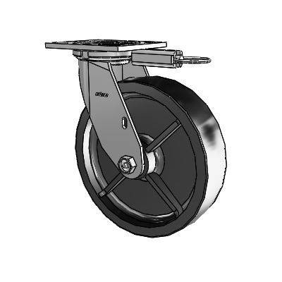 4 Series 2 Inch Wide Top Plate Swivel Caster with 8 x 2 Polyolefin Wheel