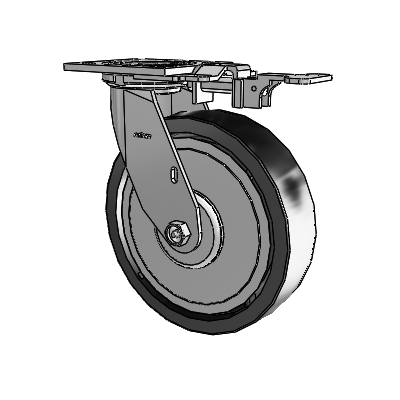 4 Series 2 Inch Wide Top Plate Swivel Caster with 8 x 2 Polyolefin Wheel