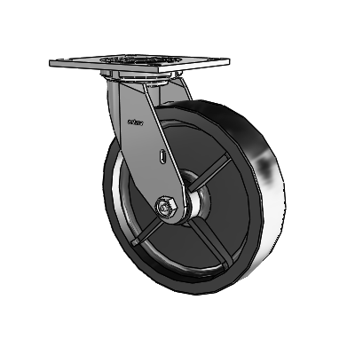 4 Series 2 Inch Wide Top Plate Swivel Caster with 8 x 2 Polyolefin Wheel