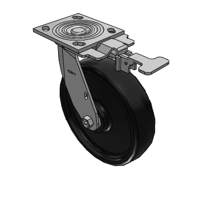 4 Series 2 Inch Wide Top Plate Swivel Caster with 8 x 2 Endura Solid Elastomer Wheel