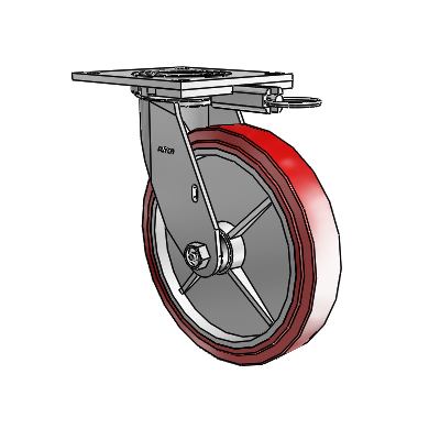 4 Series 1 1/2" Casters Top Plate Swivel Zinc with 8 x 1.5 Polyurethane HI-TECH Wheel