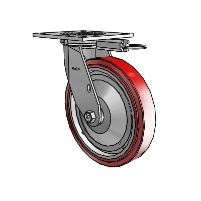 4 Series 1 1/2" Casters Top Plate Swivel Zinc with 8 x 1.5 Polyurethane HI-TECH Wheel