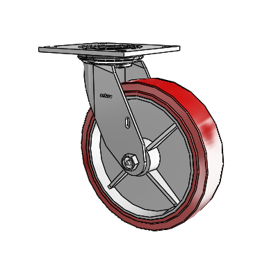 4 Series 2 Inch Wide Top Plate Swivel Caster with 8 x 2 Polyurethane HI-TECH Wheel