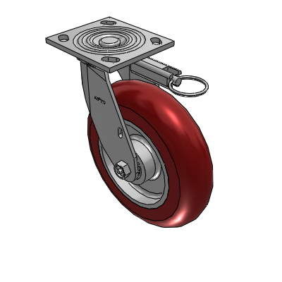 4 Series 2 Inch Wide Top Plate Swivel Caster with 8 x 2 CG Max Maroon Wheel