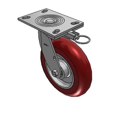 4 Series 2 Inch Wide Top Plate Swivel Caster with 8 x 2 CG Max Maroon Wheel