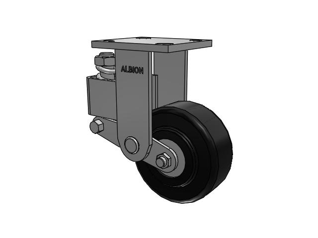 40 Series Top Plate Rigid Caster with 5 x 2 Black Polymer NX - Trionix High Impact Polymer Wheel