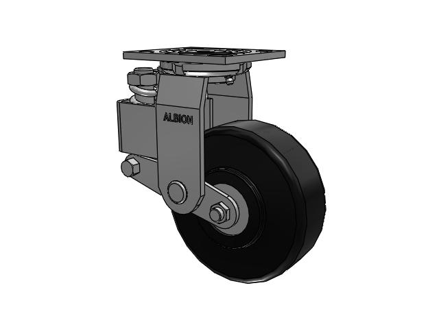 40 Series Top Plate Swivel Caster with 6 x 2 Black Polymer NX - Trionix High Impact Polymer Wheel