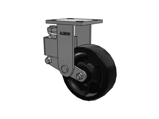 40 Series Top Plate Rigid Caster with 6 x 2 Black Polypropylene RT - Glass-Filled Polypropylene Wheel