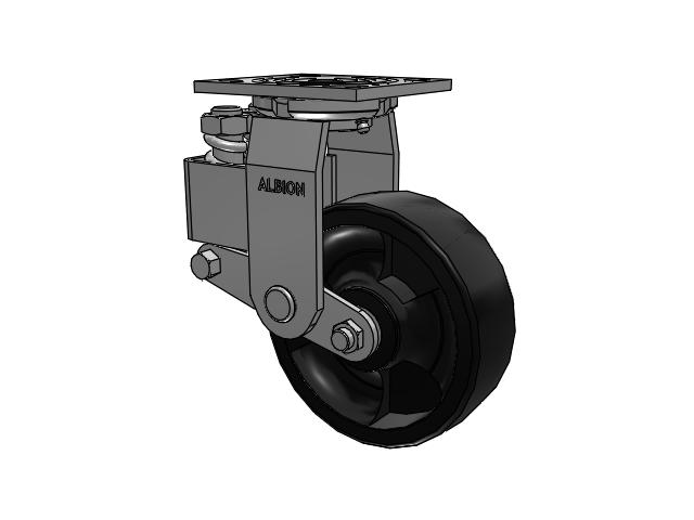 40 Series Top Plate Swivel Caster with 6 x 2 Black Polypropylene RT - Glass-Filled Polypropylene Wheel