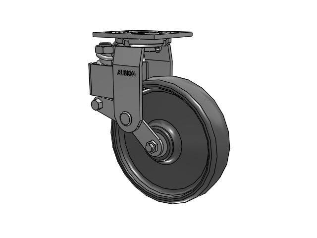 40 Series Top Plate Swivel Caster with 8 x 2 Grey Elastomer SE - Solid Elastomer Wheel