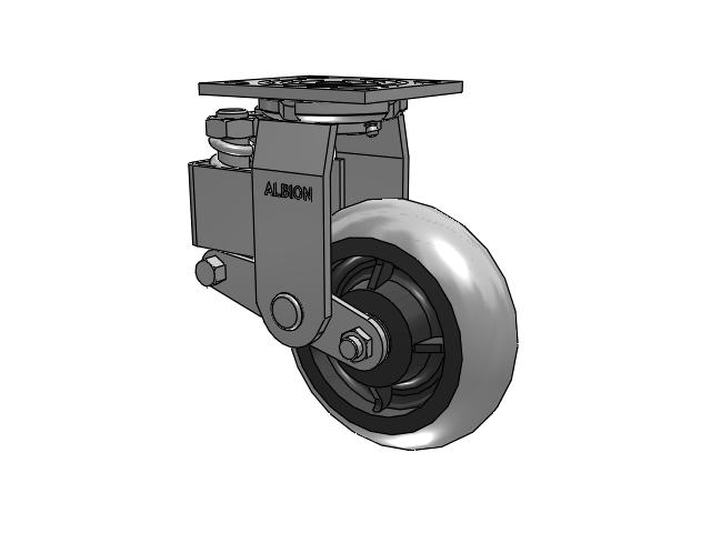 40 Series Top Plate Swivel Caster with 6 x 2 Grey Tread on Grey Core XP - X-treme Plus Solid Polyurethane Wheel