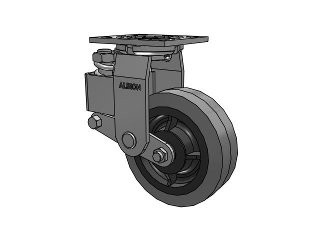 40 Series Top Plate Swivel Caster with 6 x 2 Grey Tread on Grey Core XS - Performa X-tra Soft Rubber (Flat) - Prevenz Antimicrobial Wheel