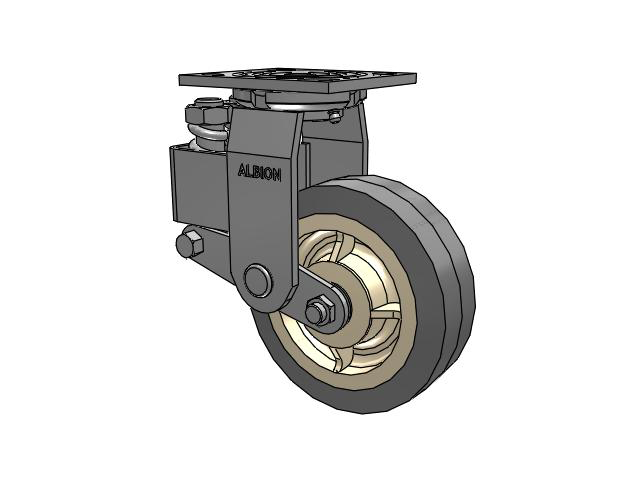 40 Series Top Plate Swivel Caster with 6 x 2 Grey Tread on Grey Core XS - X-tra Soft Rubber (Flat) - Prevenz Antimicrobial Wheel