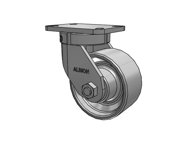 410 Series Top Plate Swivel Caster with 6 x 3 Grey Enamel CA - Cast Iron Wheel