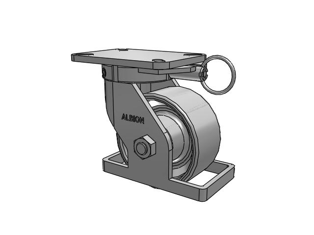 410 Series Top Plate Swivel Caster with 6 x 3 Grey Enamel CA - Cast Iron Wheel