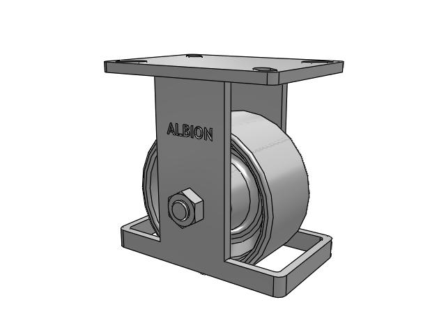 410 Series Top Plate Rigid Caster with 6 x 3 Grey Enamel CA - Cast Iron Wheel
