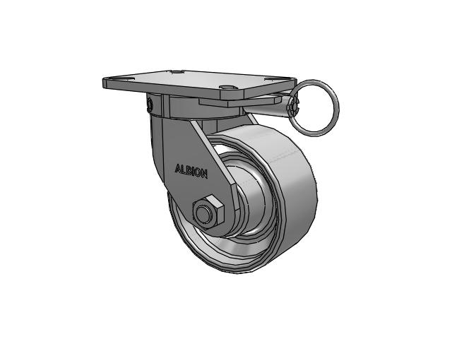 410 Series Top Plate Swivel Caster with 6 x 3 Grey Enamel CA - Cast Iron Wheel