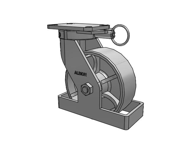 410 Series Top Plate Swivel Caster with 8 x 3 Grey Enamel CA - Cast Iron Wheel