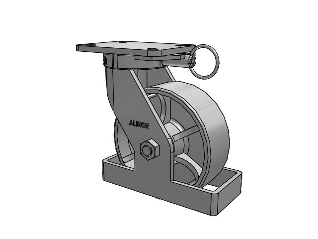 410 Series Top Plate Swivel Caster with 8 x 3 Grey Enamel CA - Cast Iron Wheel