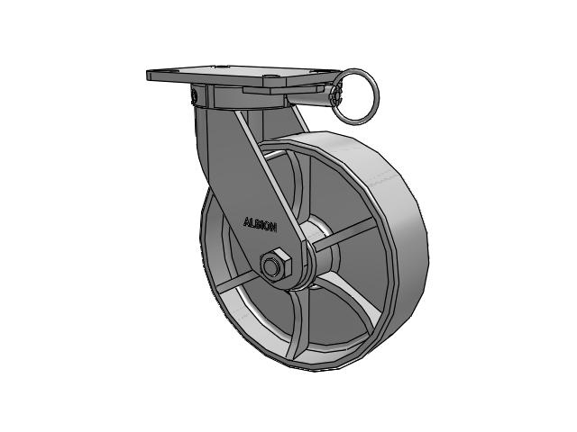 410 Series Top Plate Swivel Caster with 10 x 3 Grey Enamel CA - Cast Iron Wheel