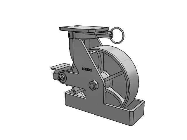 Roulette pivotante à plaque supérieure de la série 410 avec roue émaillée grise 10 x 3 CA - Roue en fonte et frein à came en polyuréthane