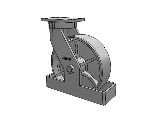 410 Series Top Plate Swivel Caster with 10 x 3 Grey Enamel CA - Cast Iron Wheel