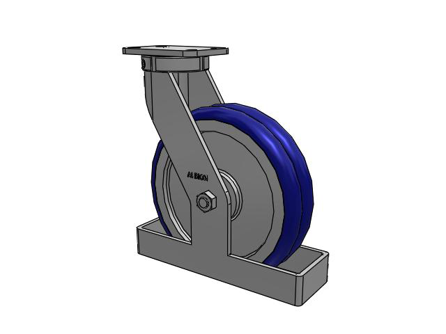 410 Series Top Plate Swivel Caster with 12 x 3 Blue Tread on Aluminum Core EY - Swivel-EAZ (Crown) Wheel