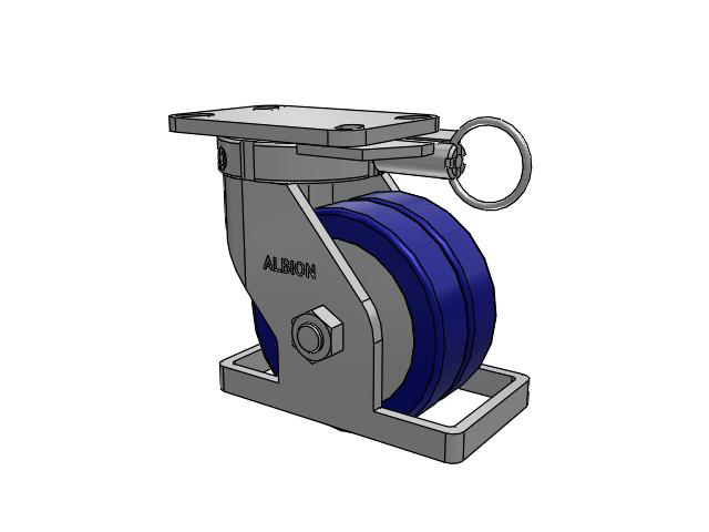 410 Series Top Plate Swivel Caster with 6 x 3 Blue Tread on Aluminum Core EZ - Swivel-EAZ (Flat) Wheel