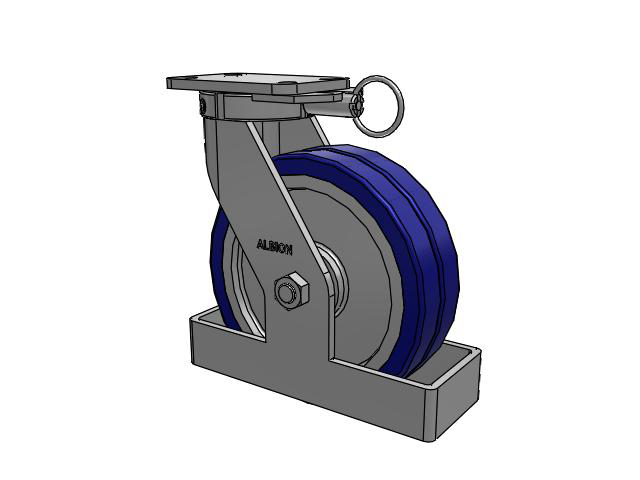 410 Series Top Plate Swivel Caster with 10 x 3 Blue Tread on Aluminum Core EZ - Swivel-EAZ (Flat) Wheel