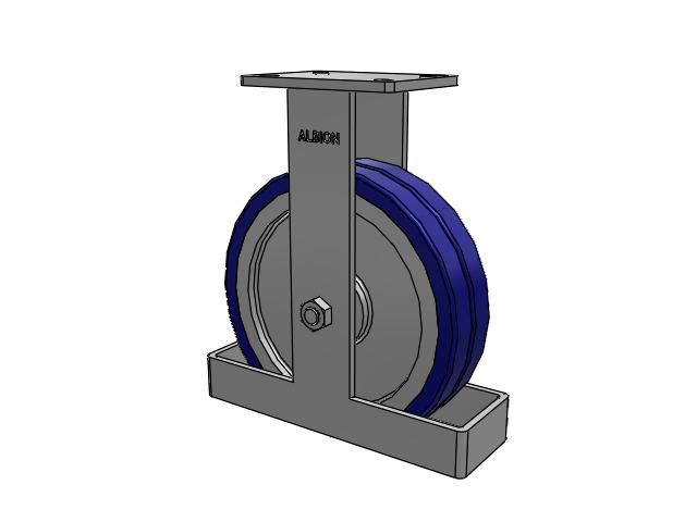 410 Series Top Plate Rigid Caster with 12 x 3 Blue Tread on Aluminum Core EZ - Swivel-EAZ (Flat) Wheel