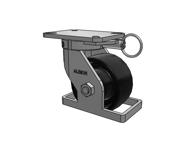 410 Series Top Plate Swivel Caster with 6 x 3 Black Paint FR - Ductile Iron Crowned Tread Wheel