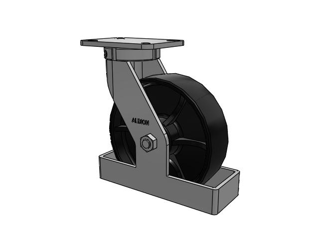 410 Series Top Plate Swivel Caster with 10 x 3 Black Paint FR - Ductile Iron Crowned Tread Wheel