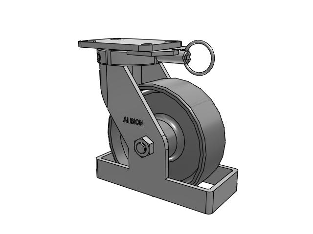 410 Series Top Plate Swivel Caster with 8 x 3 Clear Coat Enamel FS - Drop-Forged Steel Wheel