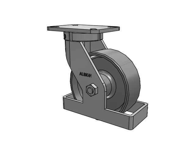 410 Series Top Plate Swivel Caster with 8 x 3 Clear Coat Enamel FS - Drop-Forged Steel Wheel