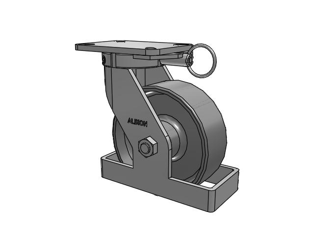 410 Series Top Plate Swivel Caster with 8 x 3 Clear Coat Enamel FS - Drop-Forged Steel Wheel
