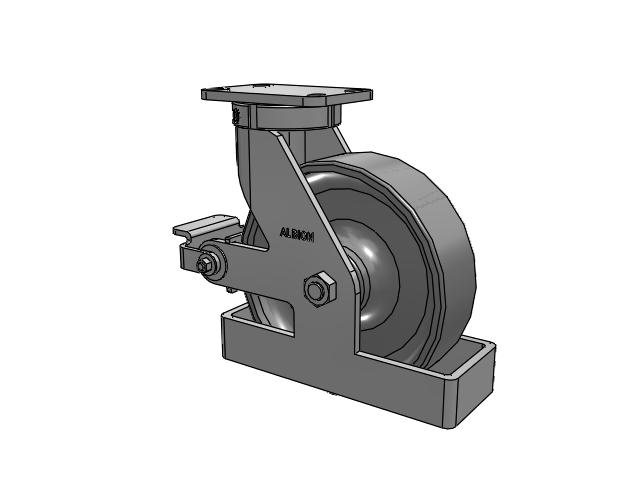 410 Series Top Plate Swivel Caster with 10 x 3 Clear Coat Enamel FS - Drop-Forged Steel Wheel and Poly Cam Brake