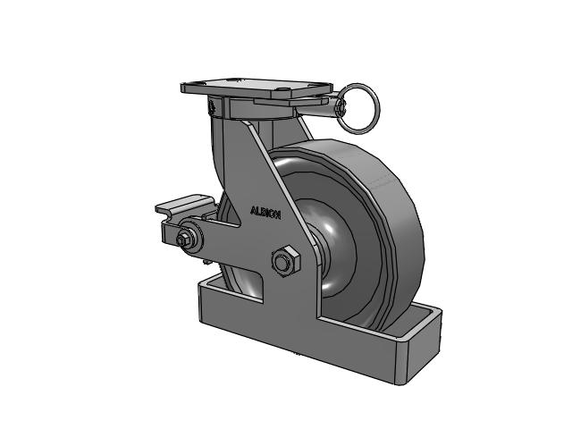410 Series Top Plate Swivel Caster with 10 x 3 Clear Coat Enamel FS - Drop-Forged Steel Wheel and Poly Cam Brake
