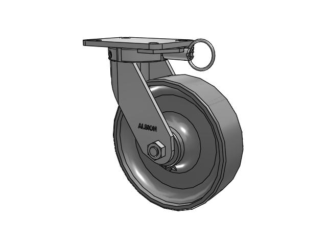 410 Series Top Plate Swivel Caster with 10 x 3 Clear Coat Enamel FS - Drop-Forged Steel Wheel