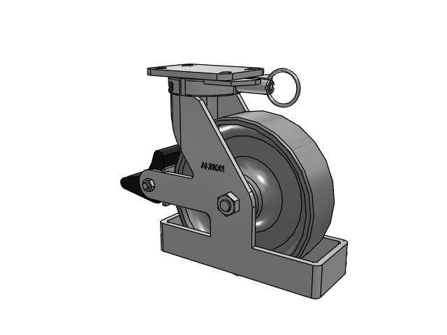 410 Series Top Plate Swivel Caster with 10 x 3 Clear Coat Enamel FS - Drop-Forged Steel Wheel and Poly Lock Integrated Brake