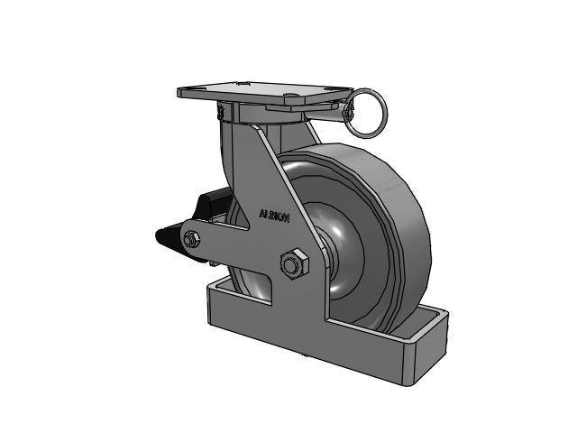 410 Series Top Plate Swivel Caster with 10 x 3 Clear Coat Enamel FS - Drop-Forged Steel Wheel and Poly Lock Integrated Brake