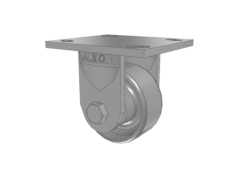 16 Series Top Plate Rigid Caster with 3.25 x 1.5 Grey Enamel CA - Cast Iron Wheel