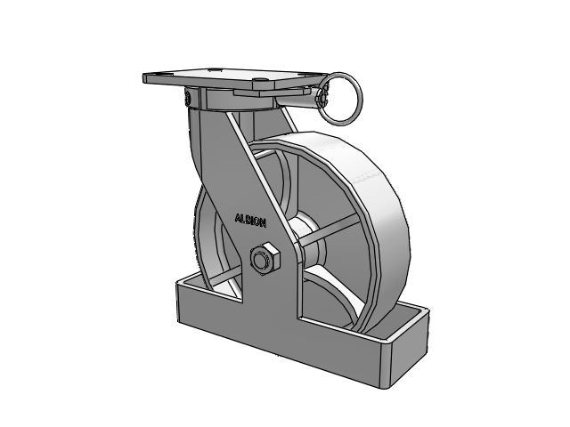 410 Series Top Plate Swivel Caster with 10 x 3 Black Tread on Black Enamel Core MR - Moldon Rubber (Cast Iron Core) Wheel