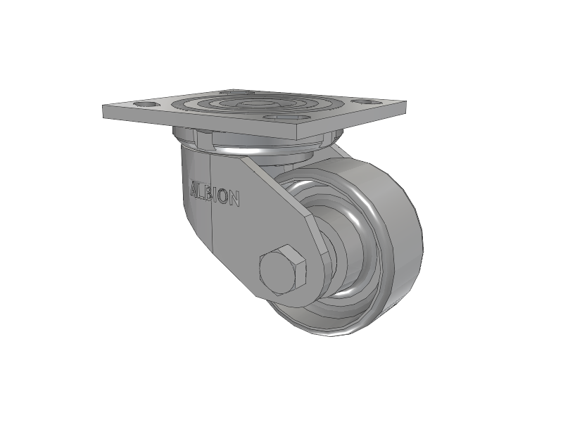 16 Series Top Plate Swivel Caster with 3.25 x 1.5 Grey Enamel CA - Cast Iron Wheel
