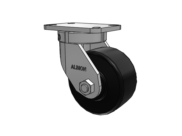 410 Series Top Plate Swivel Caster with 6 x 3 Black Polymer NX - Trionix High Impact Polymer Wheel