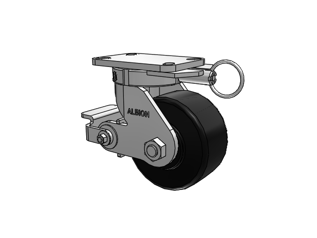 410 Series Top Plate Swivel Caster with 6 x 3 Black Polymer NX - Trionix High Impact Polymer Wheel and Poly Cam Brake
