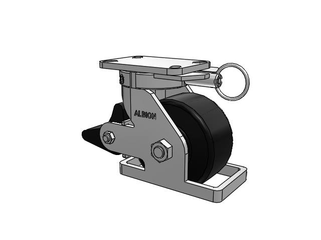 410 Series Top Plate Swivel Caster with 6 x 3 Black Polymer NX - Trionix High Impact Polymer Wheel and Poly Lock Integrated Brake