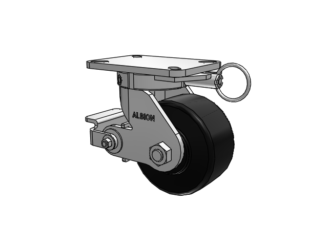 410 Series Top Plate Swivel Caster with 6 x 3 Black Polymer NX - Trionix High Impact Polymer Wheel and Poly Cam Brake