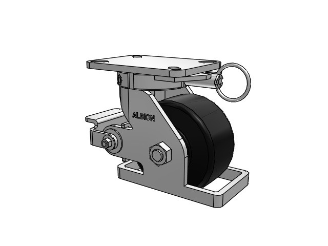 410 Series Top Plate Swivel Caster with 6 x 3 Black Polymer NX - Trionix High Impact Polymer Wheel and Poly Cam Brake